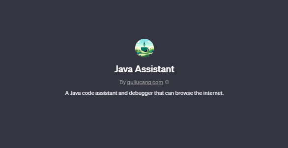 Java Assistant chatgpt screenshot, best gpts for coding