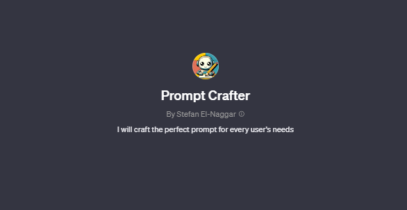 Prompt Crafter chatgpt screenshot
