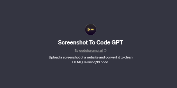 Screenshot To Code GPT chatgpt screenshot, best gpts for coding