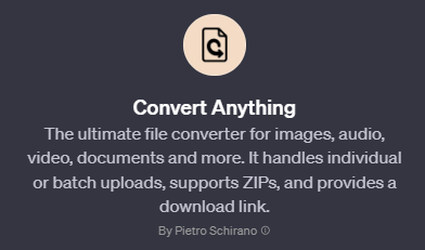 Convert Anything, Gpts for productivity