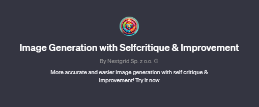 Image Generation with Selfcritique & Improvement chatgpt screenshot