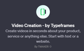 Video Creation - by Typeframes, Gpts for productivity