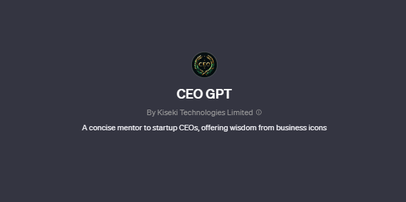 CEO GPT chatgpt screenshot, Best GPTs for Business 