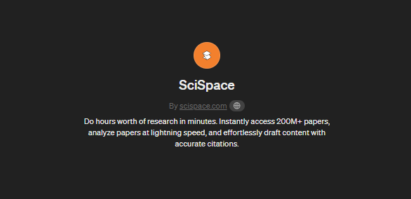 SciSpace, Custom GPTs for Academic Research
