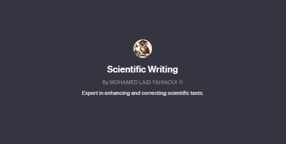 Scientific Writing chatgpt screenshot