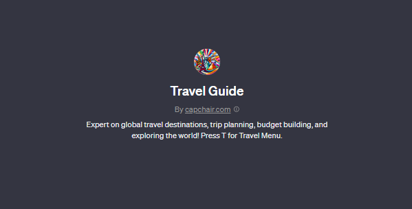Travel Guide, Custom GPTS for Travel